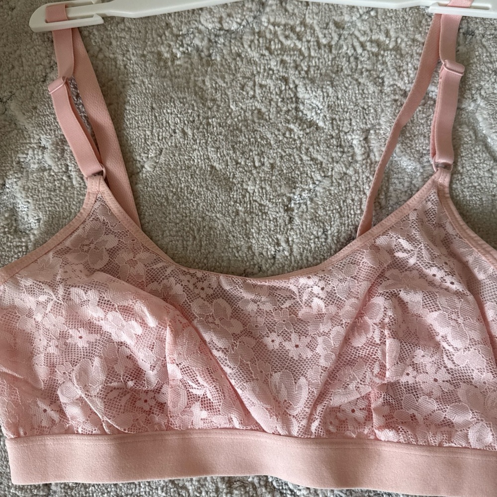 TWO Elegant Pink Lace Bralette Auden